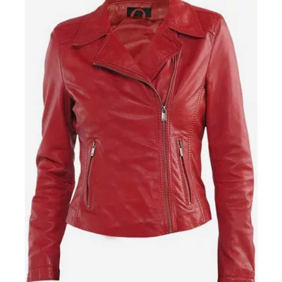 Elena Validus Ben 10 Alien Swarm Red Biker Jacket