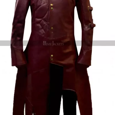 Starlord 2015 Cosplay Costume Faux Trench Maroon Coat