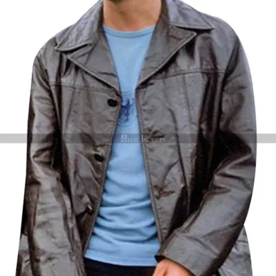 Dominic West The Wire Black Leather Coat