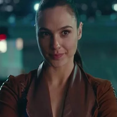 Justice League Gal Gadot Brown Leather jacket