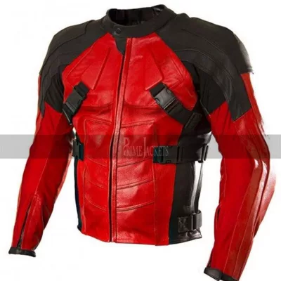 Armored Style Deadpool Motorcycle Leather Jacket