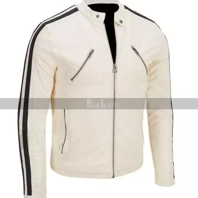 Tobey Marshall Need for Speed Aaron Paul White Leather Jacket