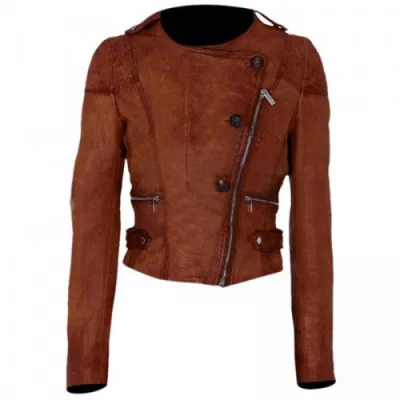 Ashley Benson Asymmetrical Motorcycle Leather Jacket