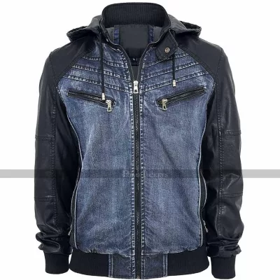 Urban Classics Hooded Denim Blue Jacket