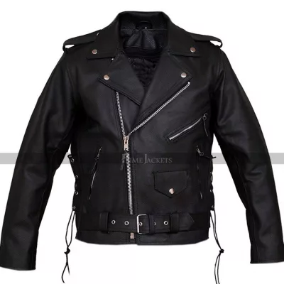 Marlon Brando Belted Motorcycle Jacket