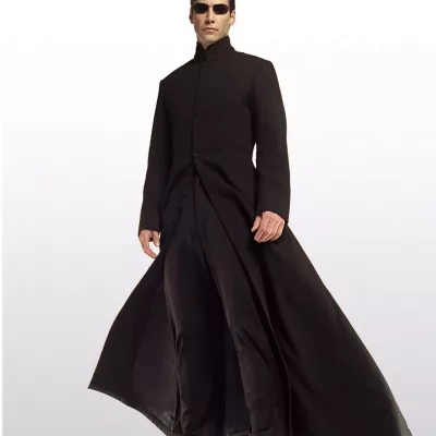 Neo Matrix Trench Coat Keanu Reeves Black Trench Coat