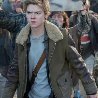 Maze Runner Death Cure Thomas Brodie Fur Collar Leather Jacket