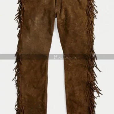 American Native Cowboy Brown Suede Pants