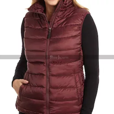 Virgin River Alexandra Breckenridge Maroon Puffer Vest