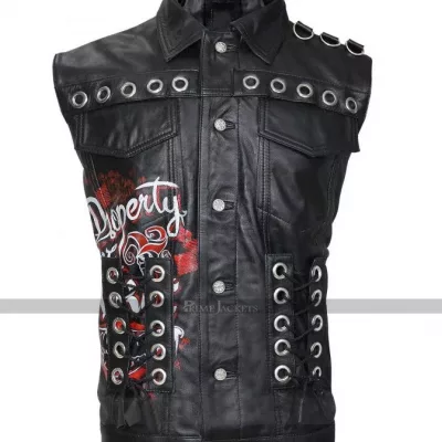 Property Of Joker Batman Unisex Black Leather Vest