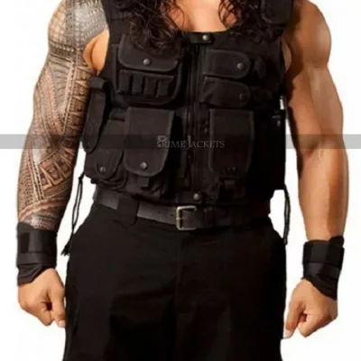 Roman Reigns Tactical Biker Leather Vest