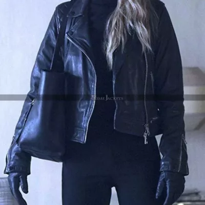 Red Sparrow Jennifer Lawrence Black Leather Jacket