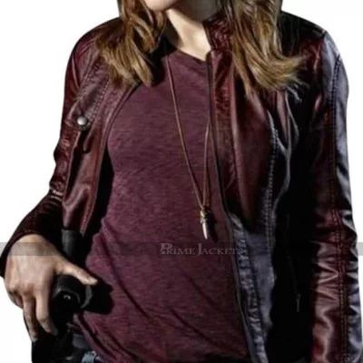 Sophia Bush Chicago P.D. Maroon Leather Jacket