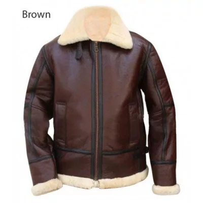 B3 RAF Aviator Pilot Flight WWII Shearling Bomber Jacket